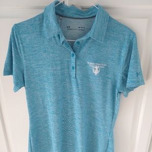 Ladies golf shirt size medium turquoise with Robert Trent Jones Golf logo new